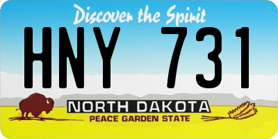 ND license plate HNY731