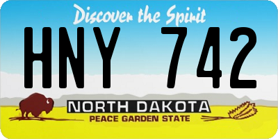 ND license plate HNY742