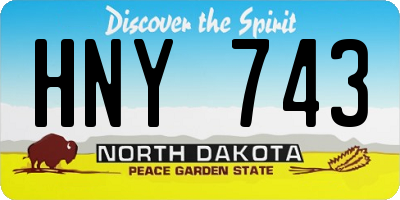ND license plate HNY743