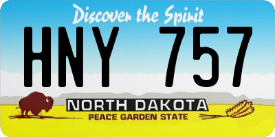 ND license plate HNY757