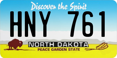 ND license plate HNY761