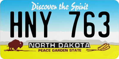 ND license plate HNY763
