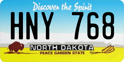 ND license plate HNY768