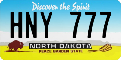 ND license plate HNY777
