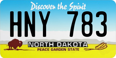 ND license plate HNY783