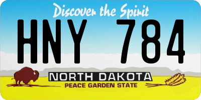 ND license plate HNY784