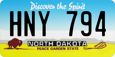 ND license plate HNY794