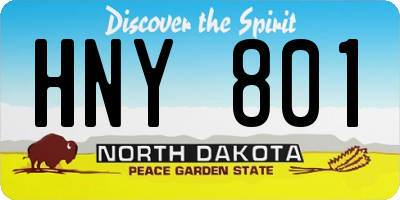 ND license plate HNY801