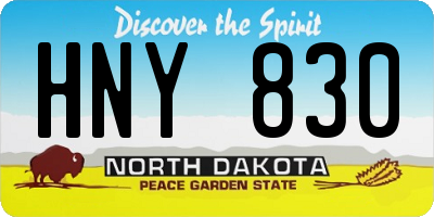 ND license plate HNY830