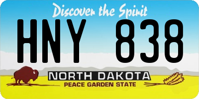 ND license plate HNY838