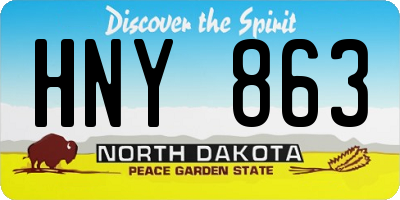 ND license plate HNY863