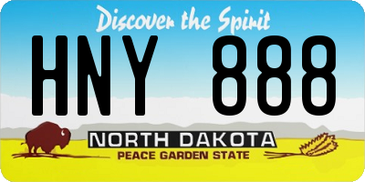 ND license plate HNY888