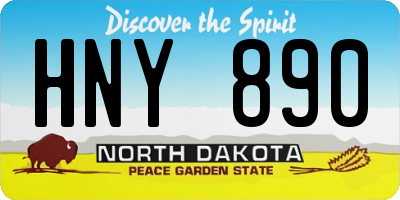 ND license plate HNY890