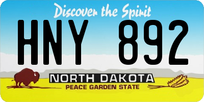 ND license plate HNY892