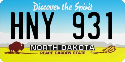 ND license plate HNY931