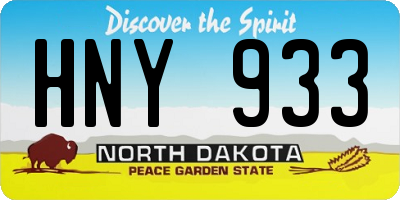 ND license plate HNY933