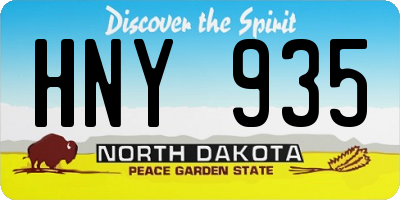 ND license plate HNY935