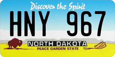 ND license plate HNY967