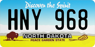 ND license plate HNY968