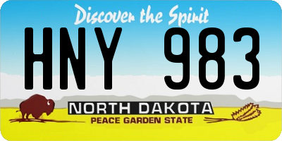 ND license plate HNY983