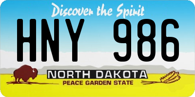 ND license plate HNY986