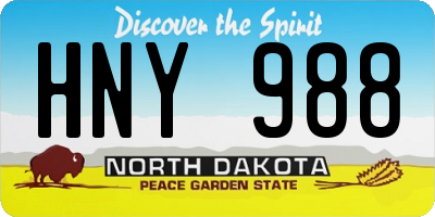 ND license plate HNY988