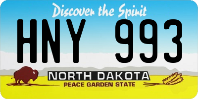 ND license plate HNY993