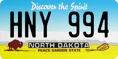 ND license plate HNY994