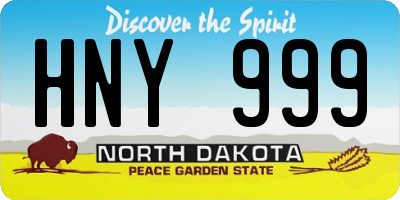 ND license plate HNY999