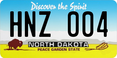 ND license plate HNZ004