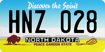 ND license plate HNZ028