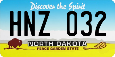 ND license plate HNZ032