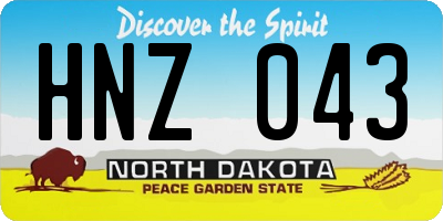 ND license plate HNZ043