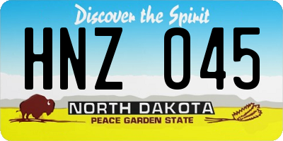 ND license plate HNZ045