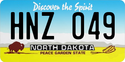 ND license plate HNZ049
