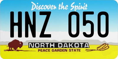 ND license plate HNZ050