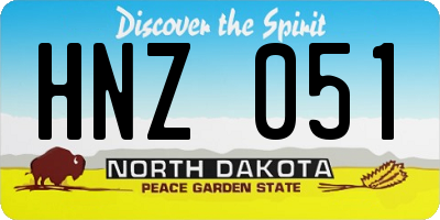ND license plate HNZ051