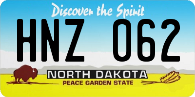 ND license plate HNZ062