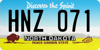 ND license plate HNZ071