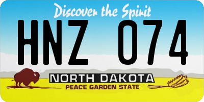 ND license plate HNZ074