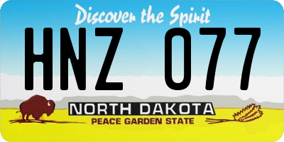 ND license plate HNZ077