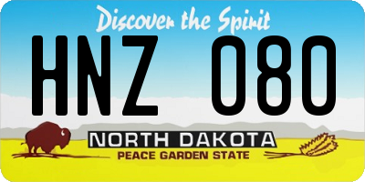 ND license plate HNZ080
