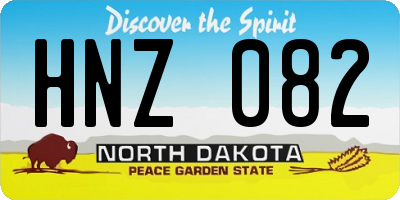 ND license plate HNZ082