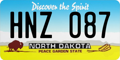ND license plate HNZ087