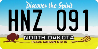 ND license plate HNZ091