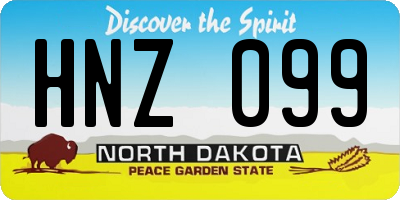ND license plate HNZ099