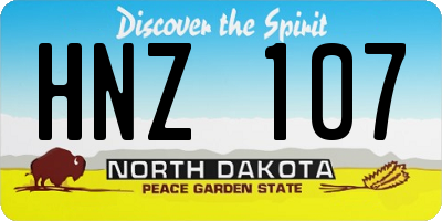 ND license plate HNZ107