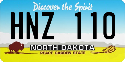 ND license plate HNZ110