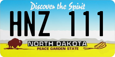 ND license plate HNZ111