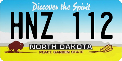 ND license plate HNZ112
